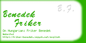 benedek friker business card